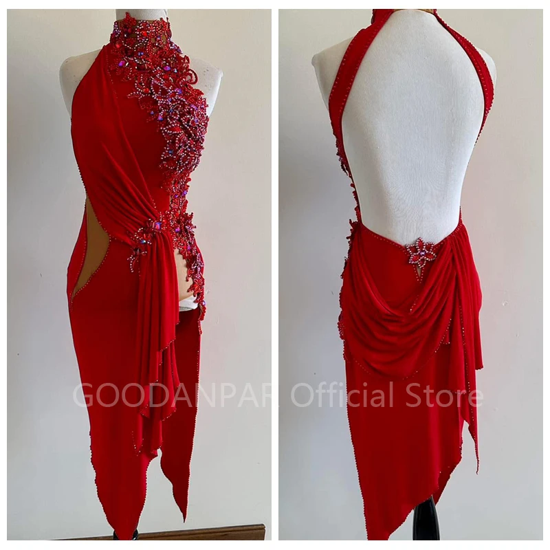 

Costume Latin Dance Competition Dresses High-end Customized Luxury Rhinestone Dress Adult and Child Latin Performance
