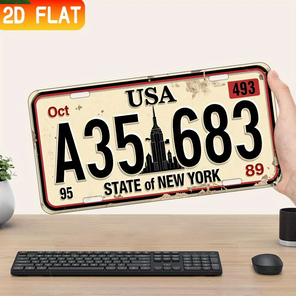 2D Flat 1pc Vintage Metal Wall Art Sign, 