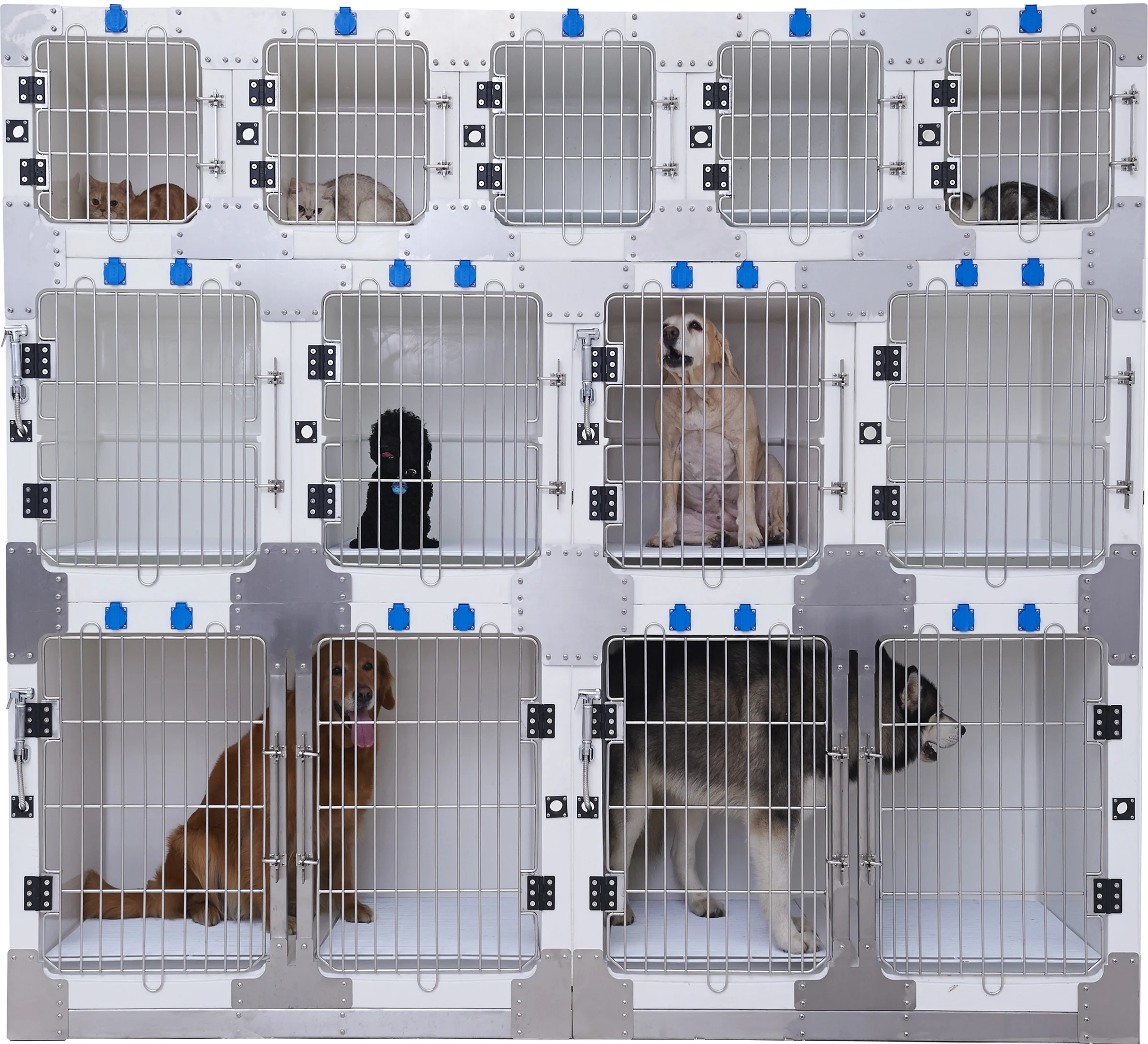 

KA-510 New Fiberglass Cage Stainless Combination Pet Cage For Sale Animal Cages With Good Quality