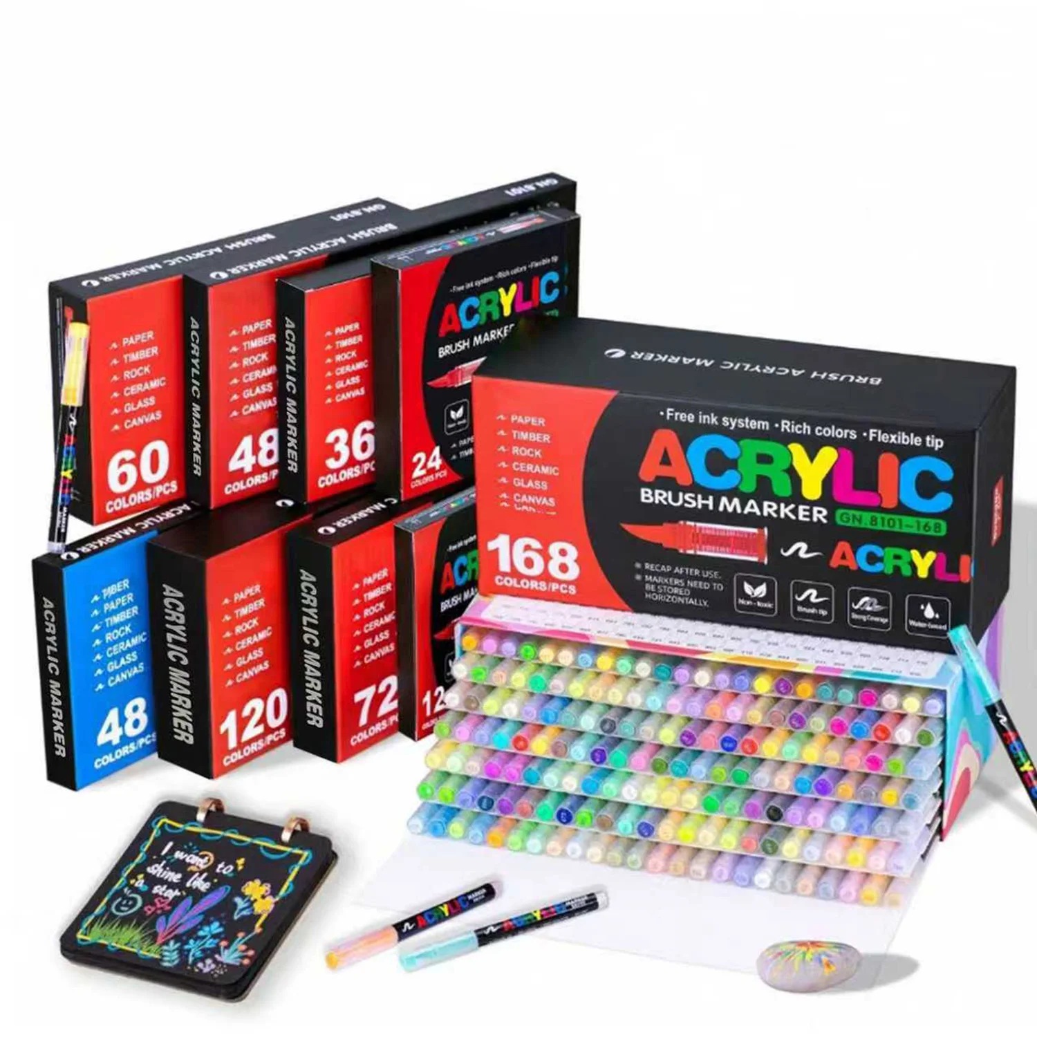 

12-60 цветов, прямые жидкие мягкие насадки для кистей, художественные акриловые маркеры для рисования стекла, дерева, бумаги, сделай сам, обратно в школу