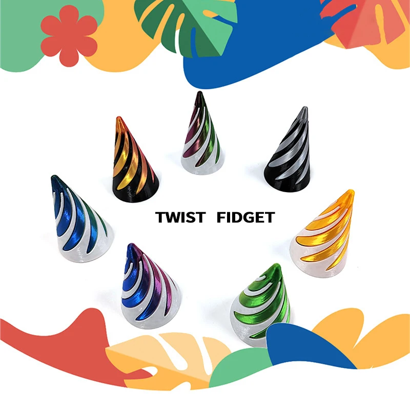 

3D Printed Spiral Cone Toy Mini Vortex Thread Illusion Two-Color Vortex Decompression Toy 3D Structure Spiral Instrument Toys