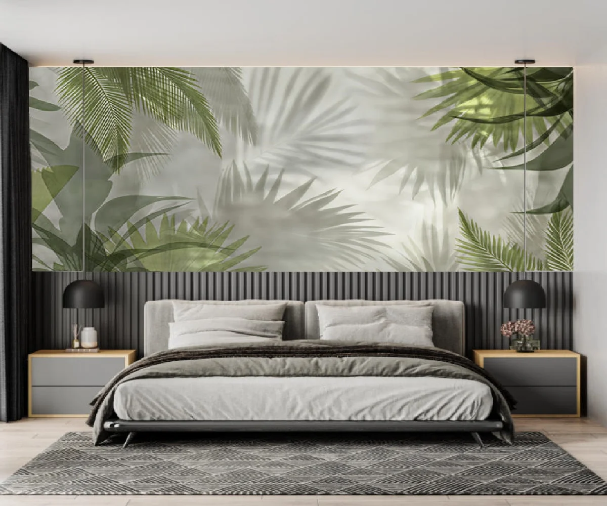 Custom mural Personalized 3D black and white style Nordic banana leaves background wall painter House decoration wallpaper