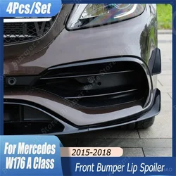 Front Bumper Lip Splitter Fog Lamp Trim Grille Air Blade For Mercedes Benz A Class W176 A200 220 250 AMG Line 2015-2018 Upgrade