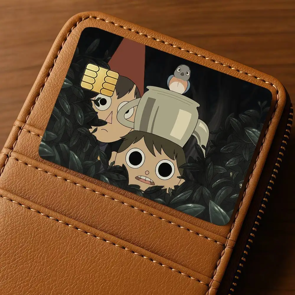 Cartoon O-Over G-Garden W-Wall Credit Skin Cover Card Stickers 4PCS Film Bus Pass Front Decoration Bank Debit Waterproof