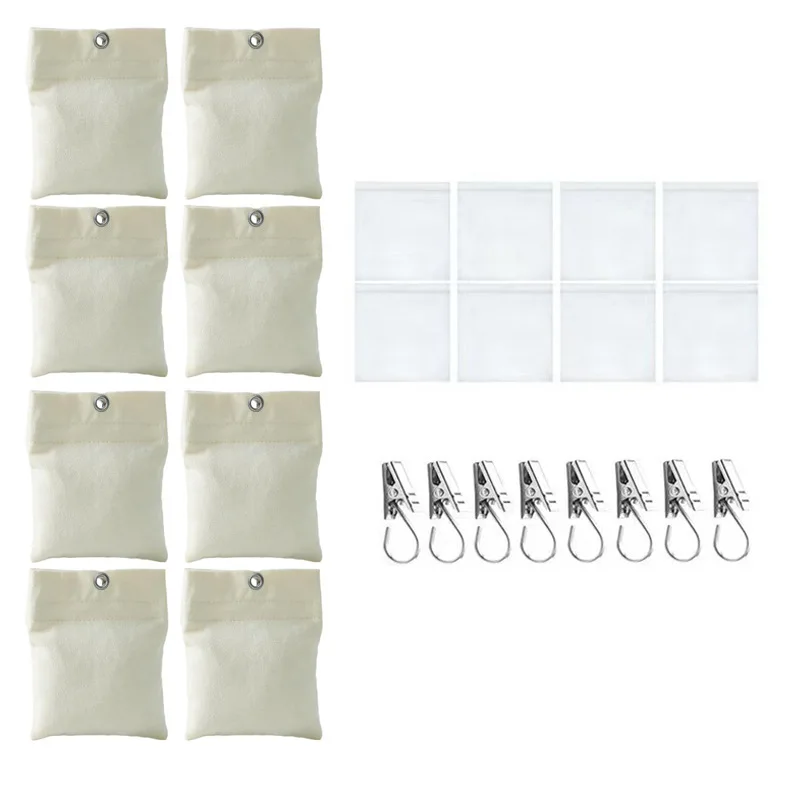 Window Drapery Weight Bag With Fixation Clips Wind Resistant Stabilizer For Garden Patio Gazebo Curtains Bottom Fixer Kit
