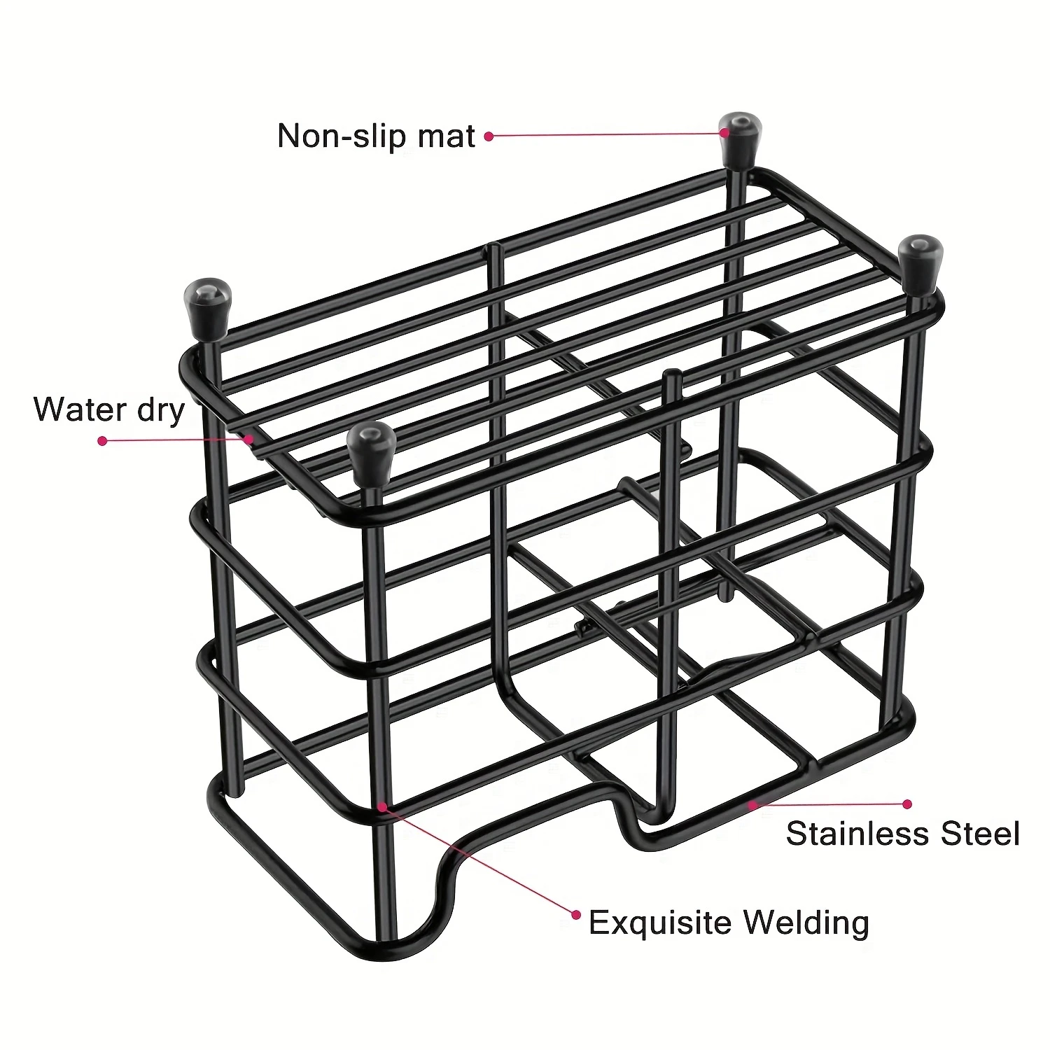 Holder with 5 Slots - Multifunctional Bathroom Organizer - Space-Saving Design for Decor Coat racks Shower caddy organizer Ecoco