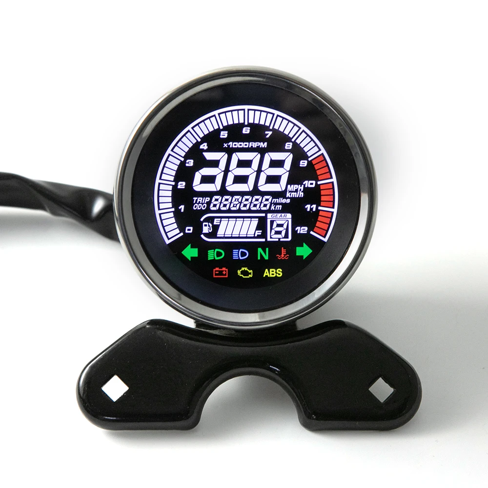12V Motorcycle Tachometer Meter LED Backlight LCD Digital Speedometer Temperature Fuel Meter Motorcycle Level Gauge For Harley