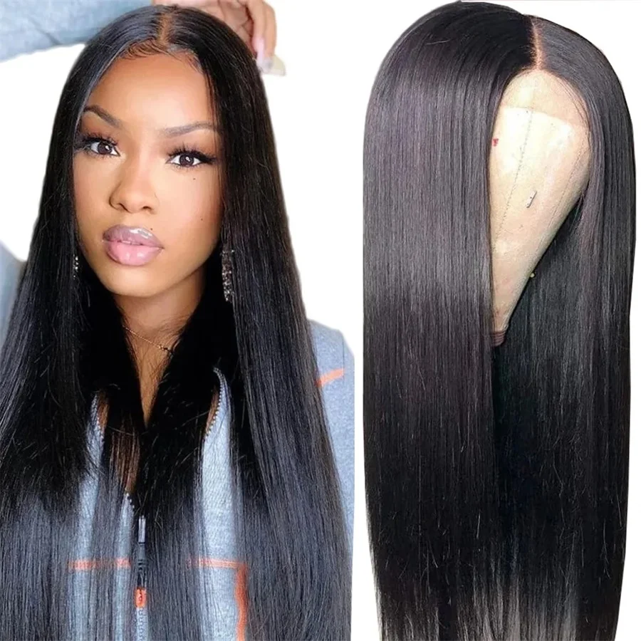 

200 Density Straight Lace Front Wigs Human Hair Natural Color Middle Part 13X1 Lace Brazilian Remy Human Hair Wigs