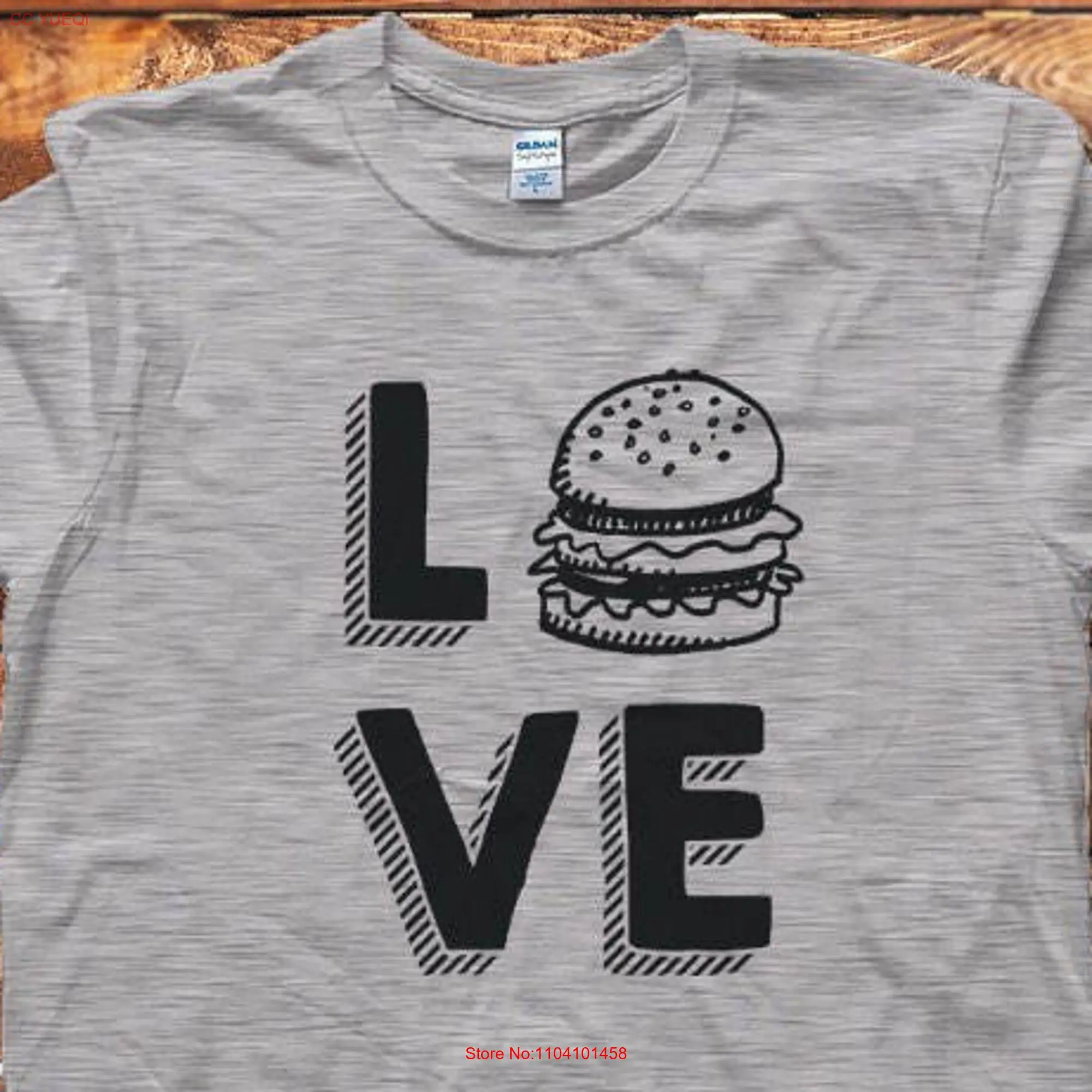 Funny Christmas gift for Dad T Shirt Kids and Adults Hamburger Cheeseburger Grilling Love long or short sleeves