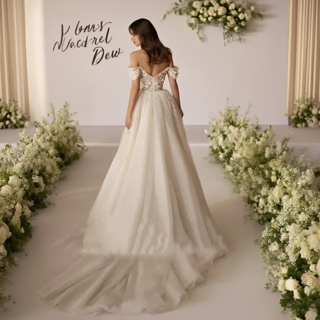 فساتين زفاف العروس قبالة الكتف حورية البحر قطار للانفصال فساتين زفاف العروس فساتين الزفاف حسب الطلب