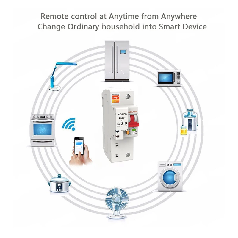 Imagem -04 - Zigbee Tuya Smart Circuit Breaker 1p Switch Overload Short Circuit Protection Monitoring Consumo de Energia Smart Zigbee Mcb