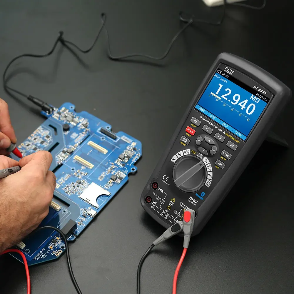 CEM DT-9989 50000 counts 2 in 1 High Accuracy  Professional Digital Multimeter with Oscilloscope and Calibration