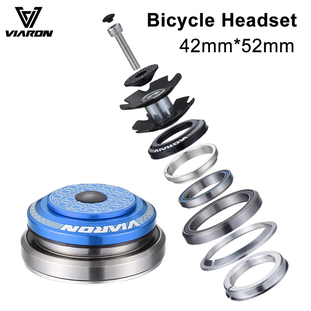 

VIARON MTB Bicycle Headset 4252 ST CNC 1 1/8&Quot;-1 1/2&Quot; Sealed Bearing Straight Tapered Tube Bike Fork Internal Steering