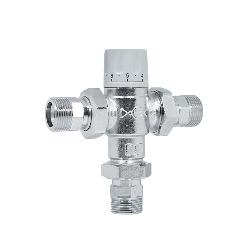 Wholesale Brass Three Way Male Solenoid Operated Water Thermostatic Mixing Valve Control Plated Chrome Finish OEM Available