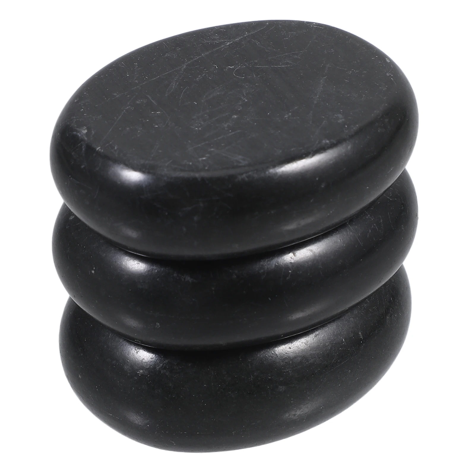 

3pcs Volcanic Massage Stones Spa Tools for Face Body Relaxation Pain Relief Black Basalt Hot Round Rocks Heat