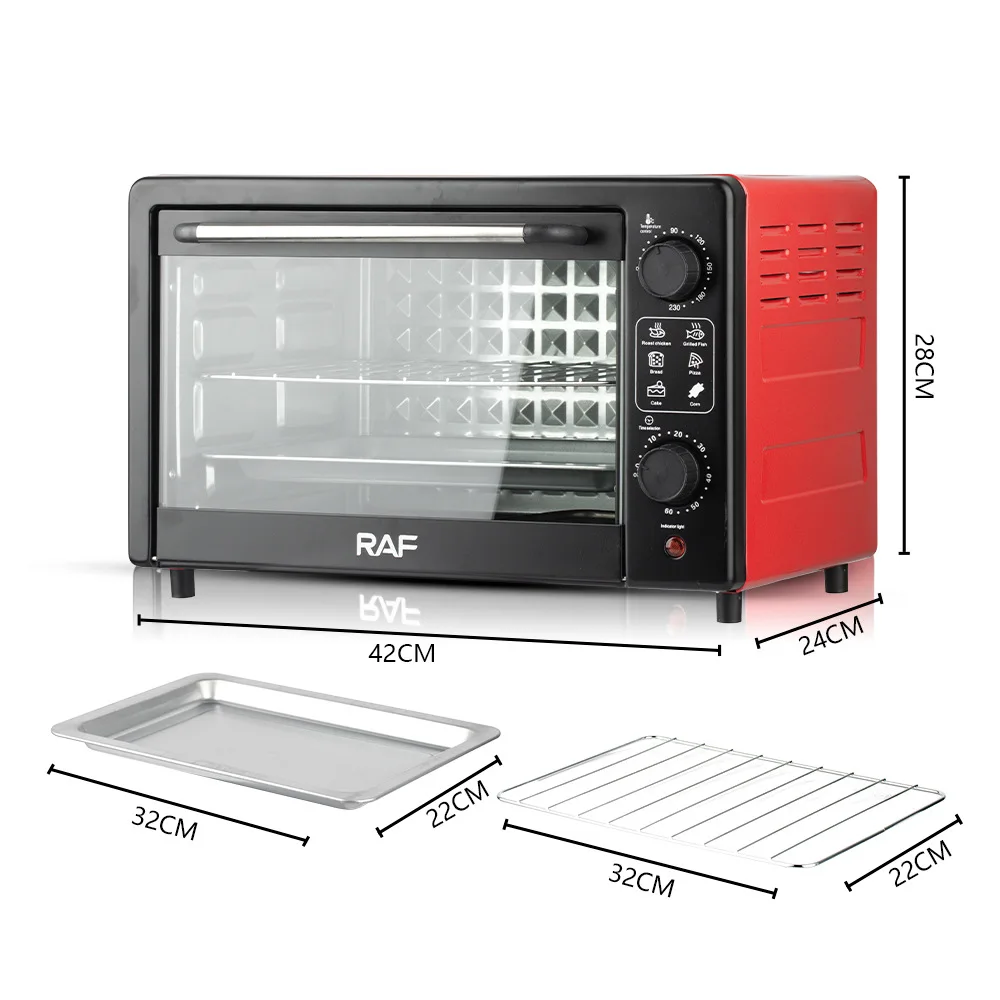 22L Household Electric Oven Multifunctional Mini-oven Durable Intelligent Timing Baking/Dried Fruit/Pizza/Barbecue Bread Baking