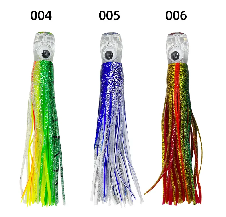 Leurre De Traîne Poulpe 17/25cm - Jupe Souple Pour Marlin, Thon, Mahi - Pêche Gros