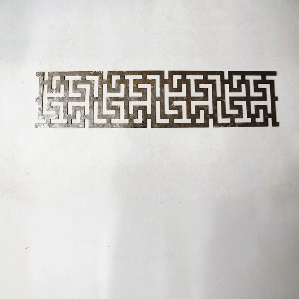 Decorative Metal Fence Ornament Stamped Iron Gate Part Welding Chinese Motif Ornamental Hardware Garden Backyard Improvement