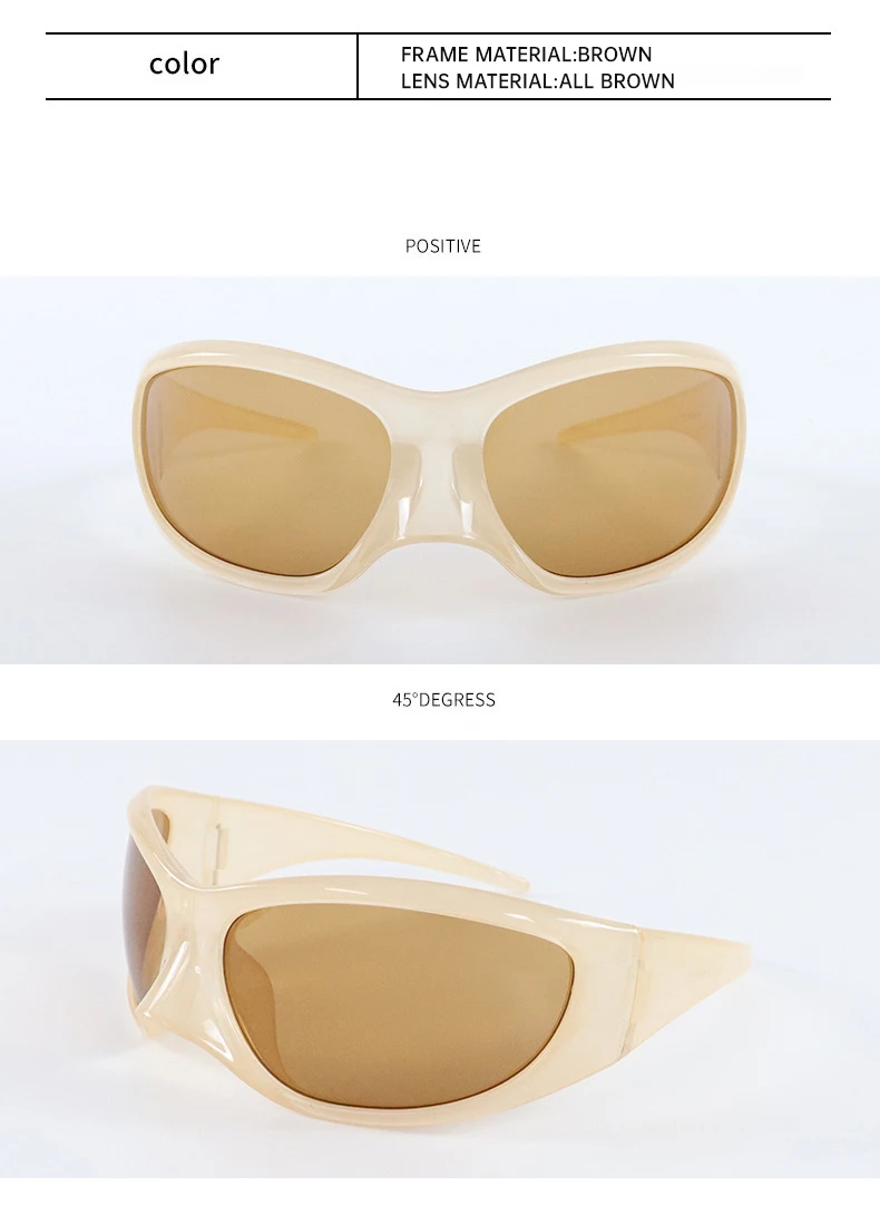 Übergroße Y2K-Punk-Sonnenbrille für Damen, 2026, Luxusmarke, Warp Around, Steampunk-Sonnenbrille für Damen, Shades, Vintage-Brillen, UV400 – Detail 11