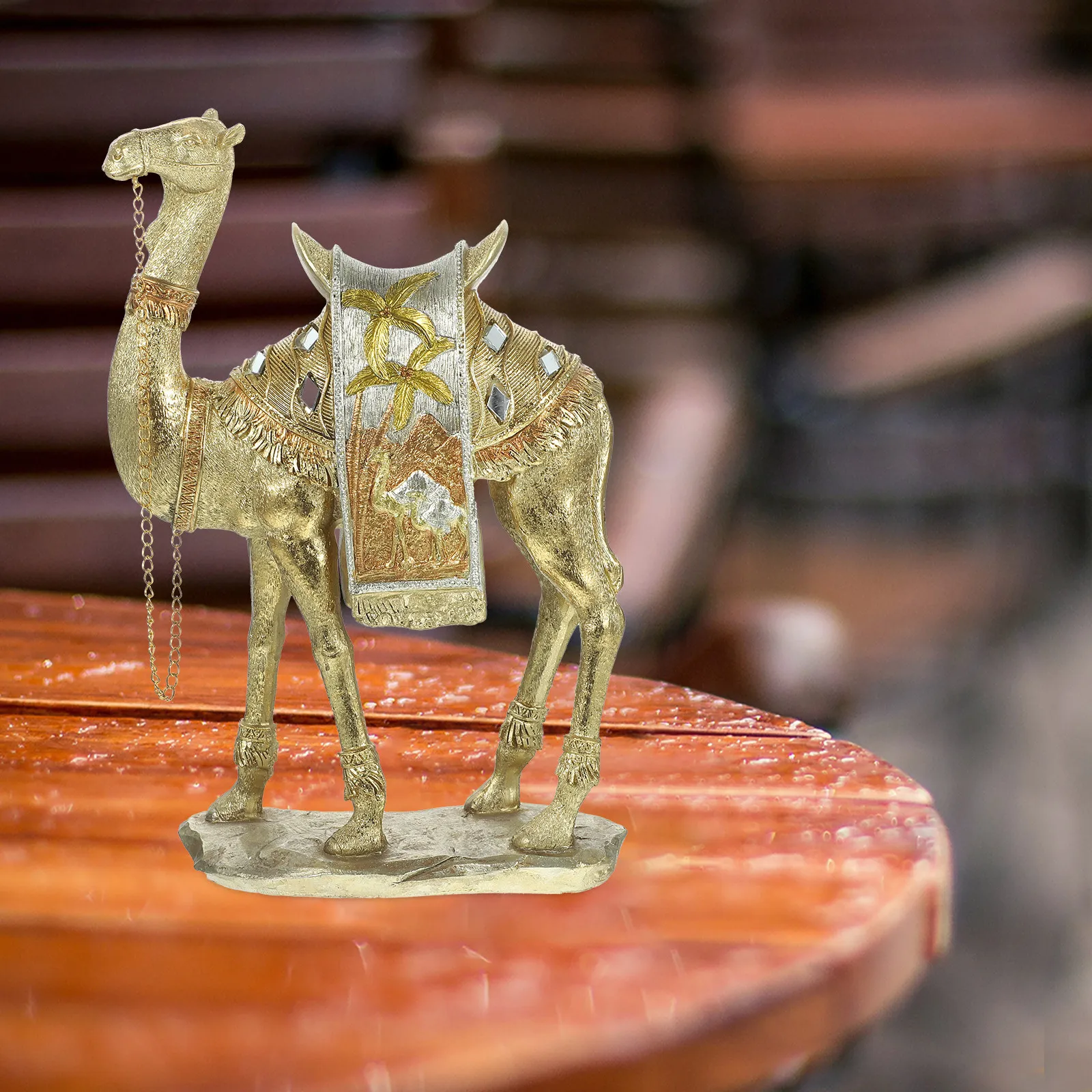 

Статуэтка верблюда из смолы в ближневосточном стиле, классический цвет, случайный оттенок, настольное украшение, декор для столовой и гостиной, маленький декор в виде верблюда