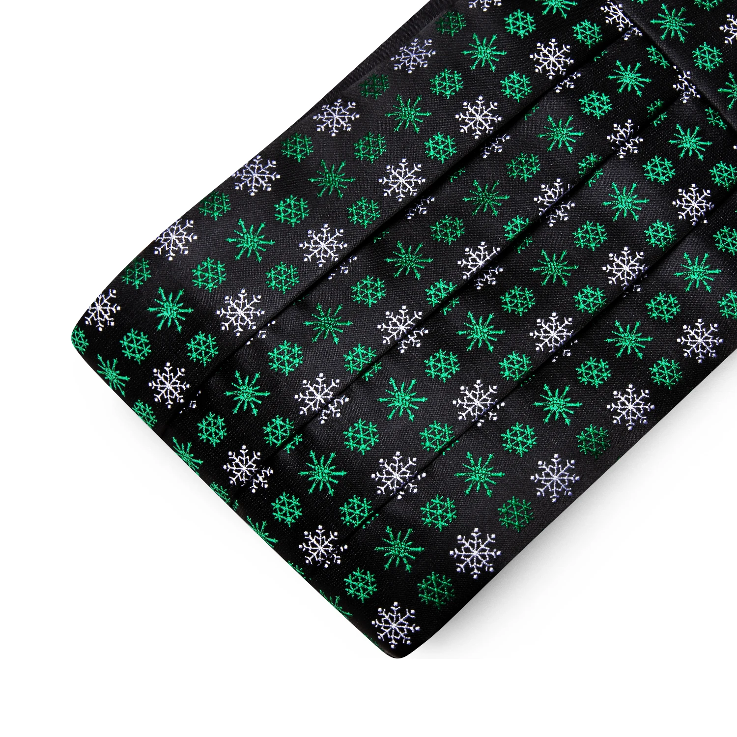 Cummerbund de seda verde para homens, requintada gravata Jacquard, conjuntos de abotoaduras de bolso quadrado, presentes de Natal, Barry Wang 1057