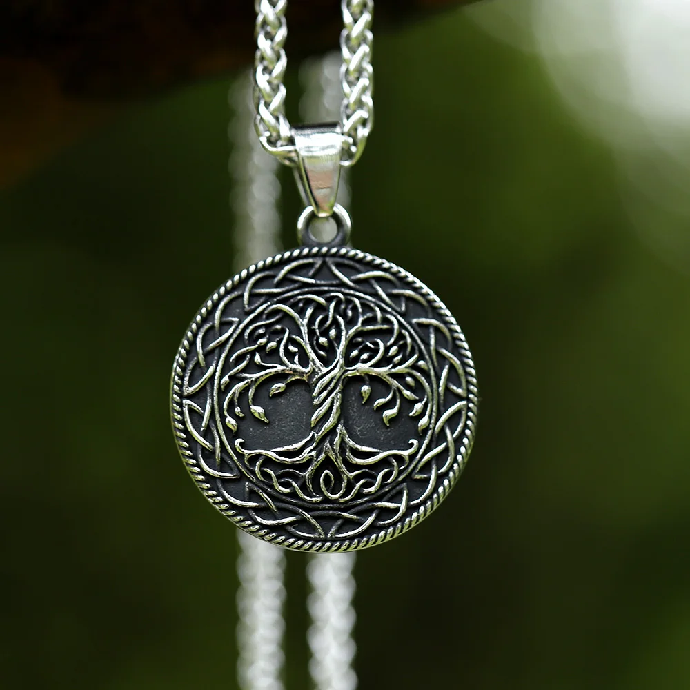 2022 NEW Men\'s 316L stainless steel fashion Tree of life Pendant Necklace for teens Vintage Jewelry Gift free shipping