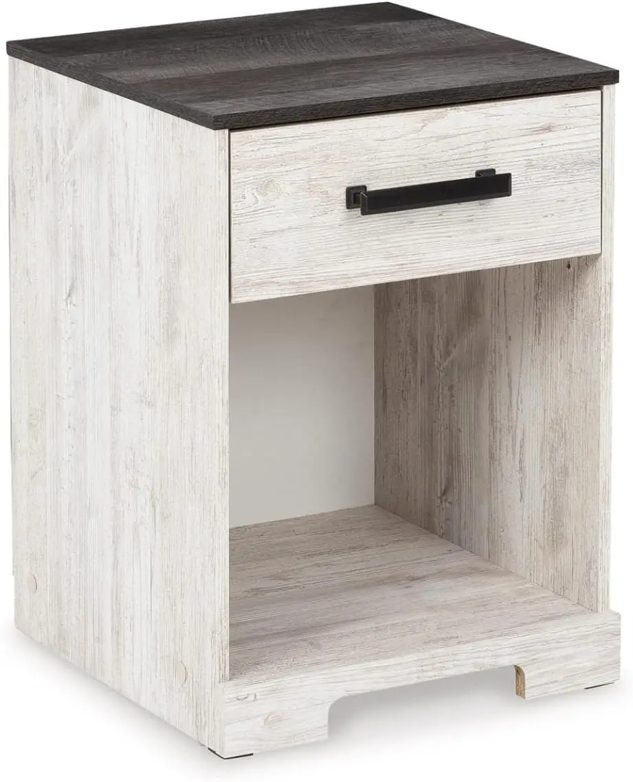 

Shawburn Farmhouse 1 Drawer Night Stand, White & Gray