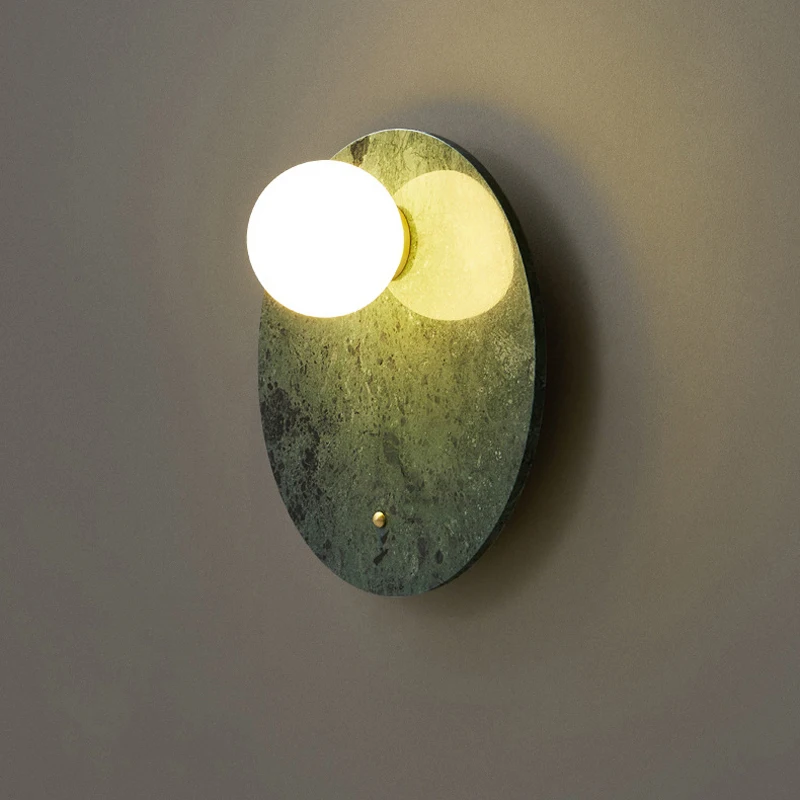 

Green Marble Wall Lamp Led For Home Decor Living Room Bathroom Bedside Sconce Nordic White Corridor Aisle Stone Lighting