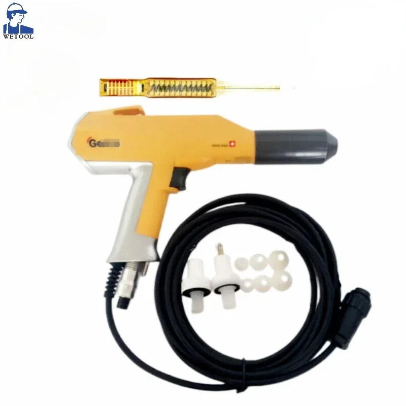 Electrostatic powder coating spray gun w/ 2pcs nozzle for Gm 02 opti flex F