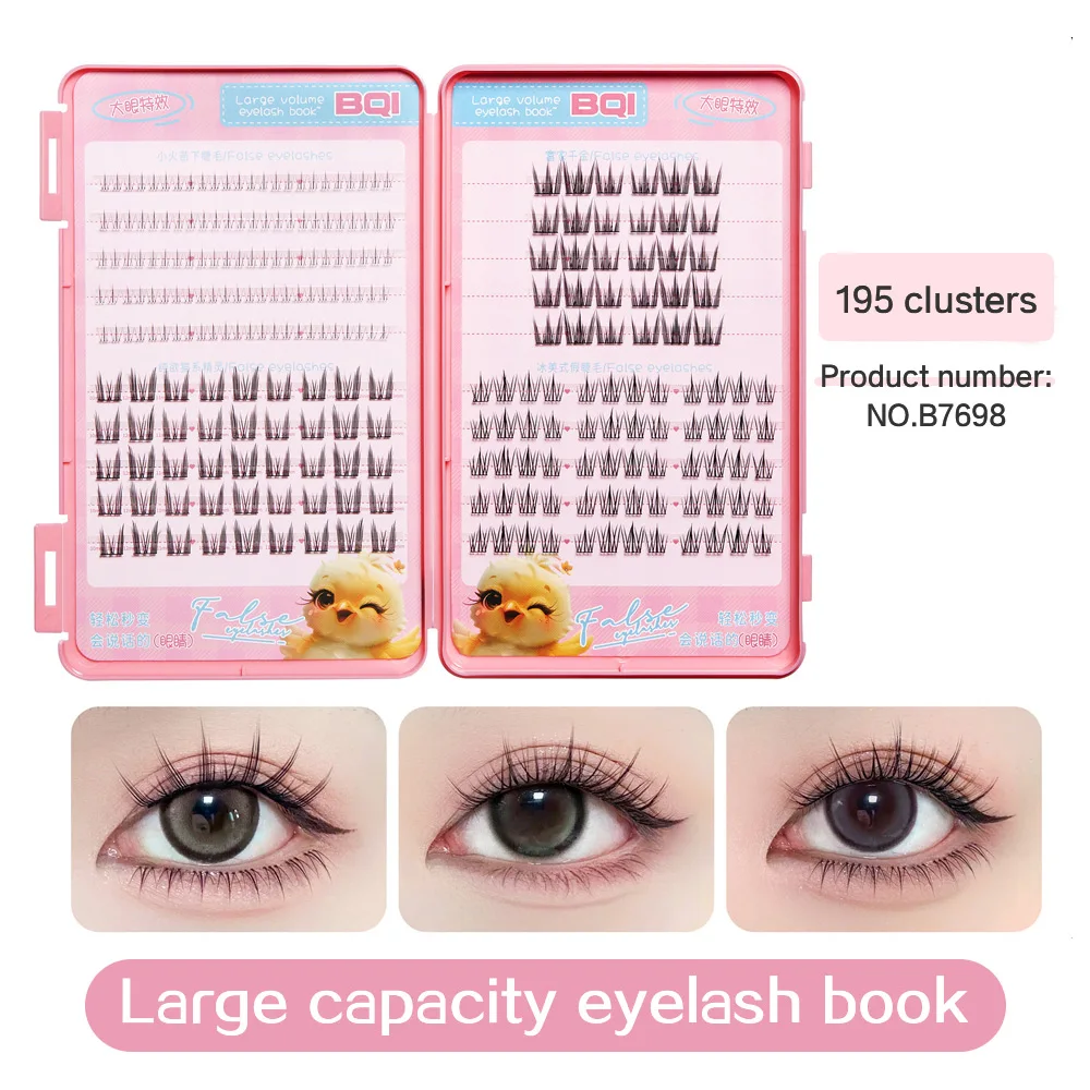 Einzelcluster-Wimpern buch mit großer Kapazität, Stiel 0,05mm, Länge 7-12mm, natürliche vergrößerte falsche Wimpern