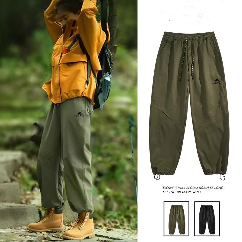 

2025 Women's Waterproof Pants Hiking&camping Hunting&climbing Sport Trousers Spring Outdoor Casual Elastic Band Cargo Pants Men