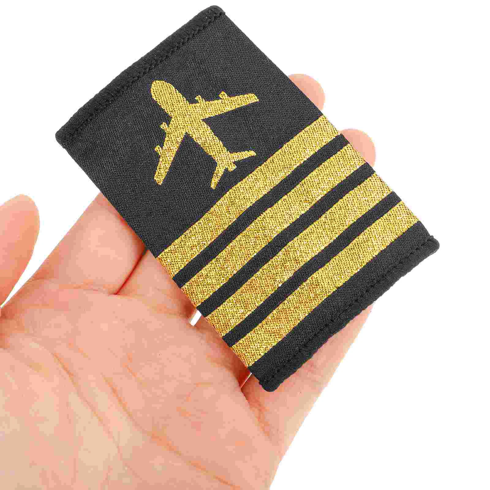 2 Pcs Pilot's Epaulettes Traditional Epaulets Airplane Indian Silk Costume Decorations Ribbon Men Shoulder Man