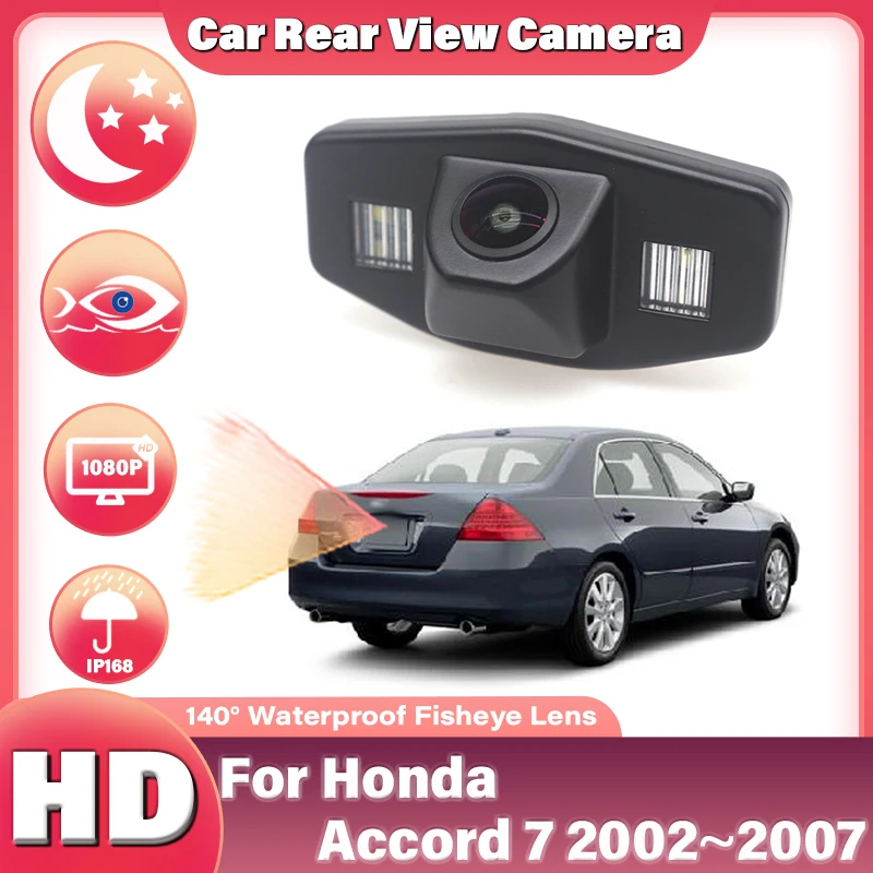 CCD HD AHD Fisheye Rear View Camera For Honda Accord 7 2002 2003 2004 2005 2006 2007 4D Sedan Car Reverse Parking Monitor