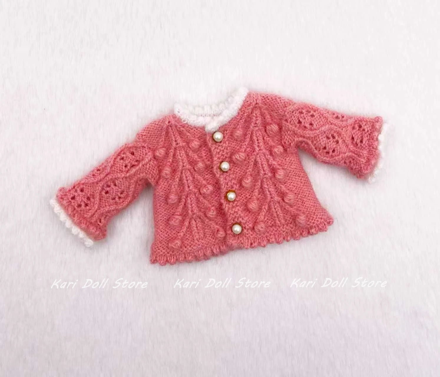 

Kari Doll Clothes and skirts Pink cable-knit sweater for Landazz Landoudou Doll