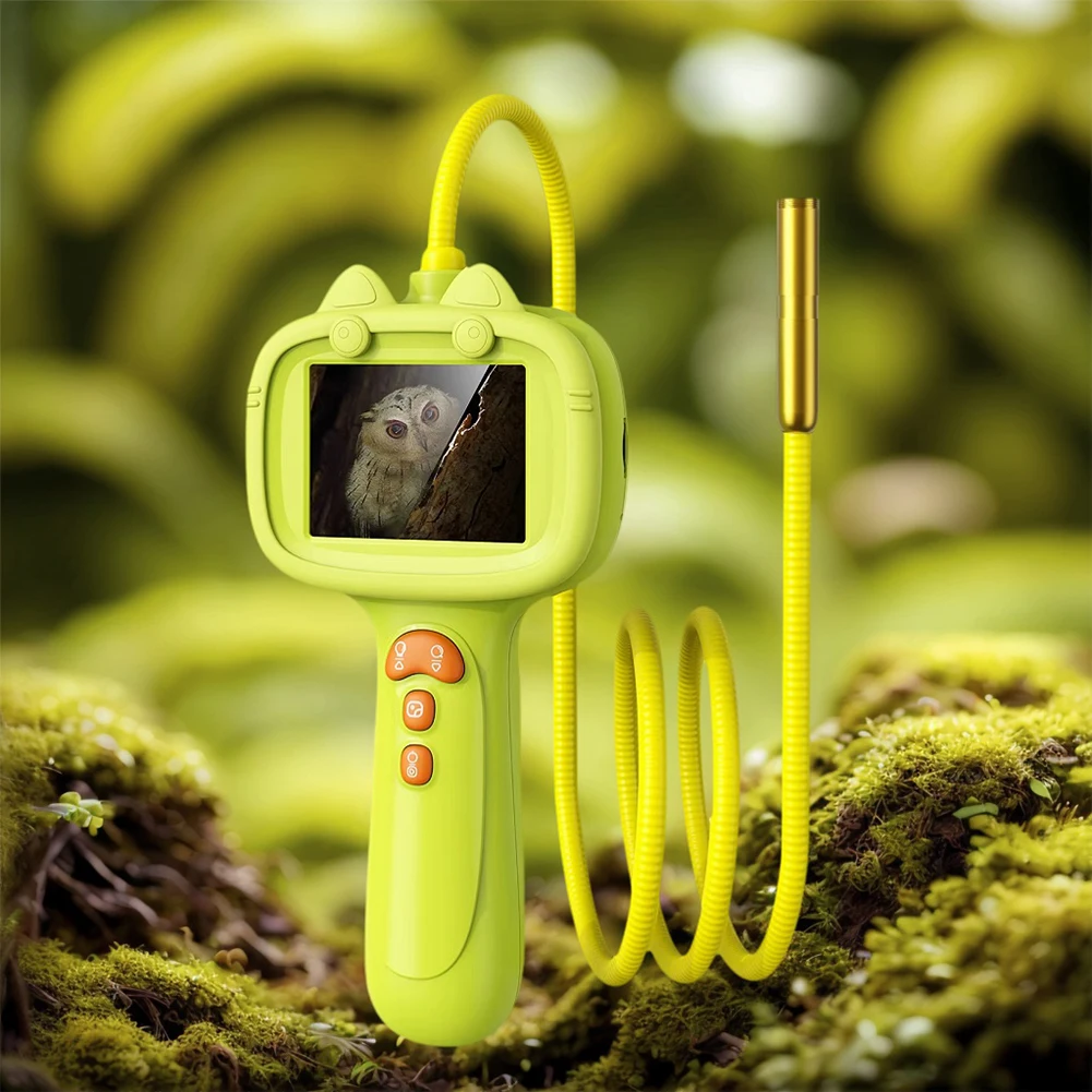 

Kids Borescope Snake Camera 2.4 Inch Screen Nature Science Exploration Inspection Camera 2MP Photo Video Pipe Mirror for Camping