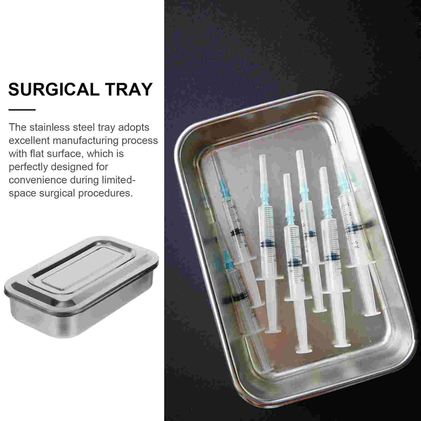 8 Inch Tool Beauty Square Plate Baking Pan with Lid Nail Pallet for Stainless Steel Used Rim Surgical Tray