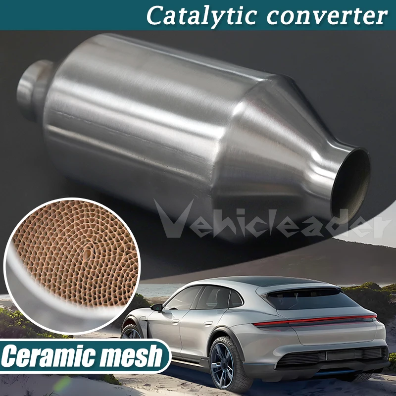 

Euro 5 10.82'' 11.61''Universal Catalytic Converter Oxygen Sensor 400Cells High Flow Muffler Catalyst Converter Round Stainless