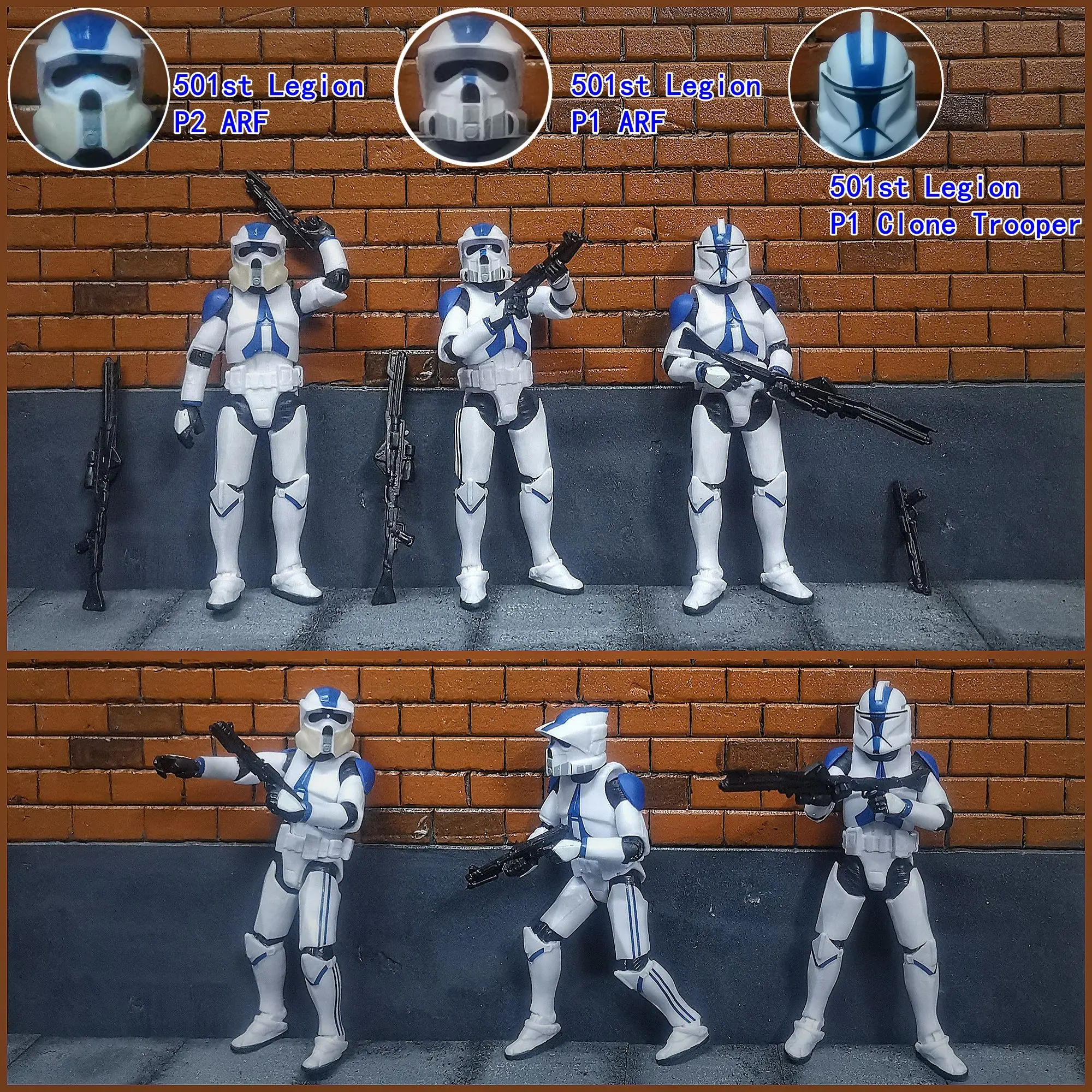 Star Wars 3.75 Inch  Clone Trooper 1/18 501st Legion Action Figure  Hardcase REX ARF P1 P2 Toys Model Loose