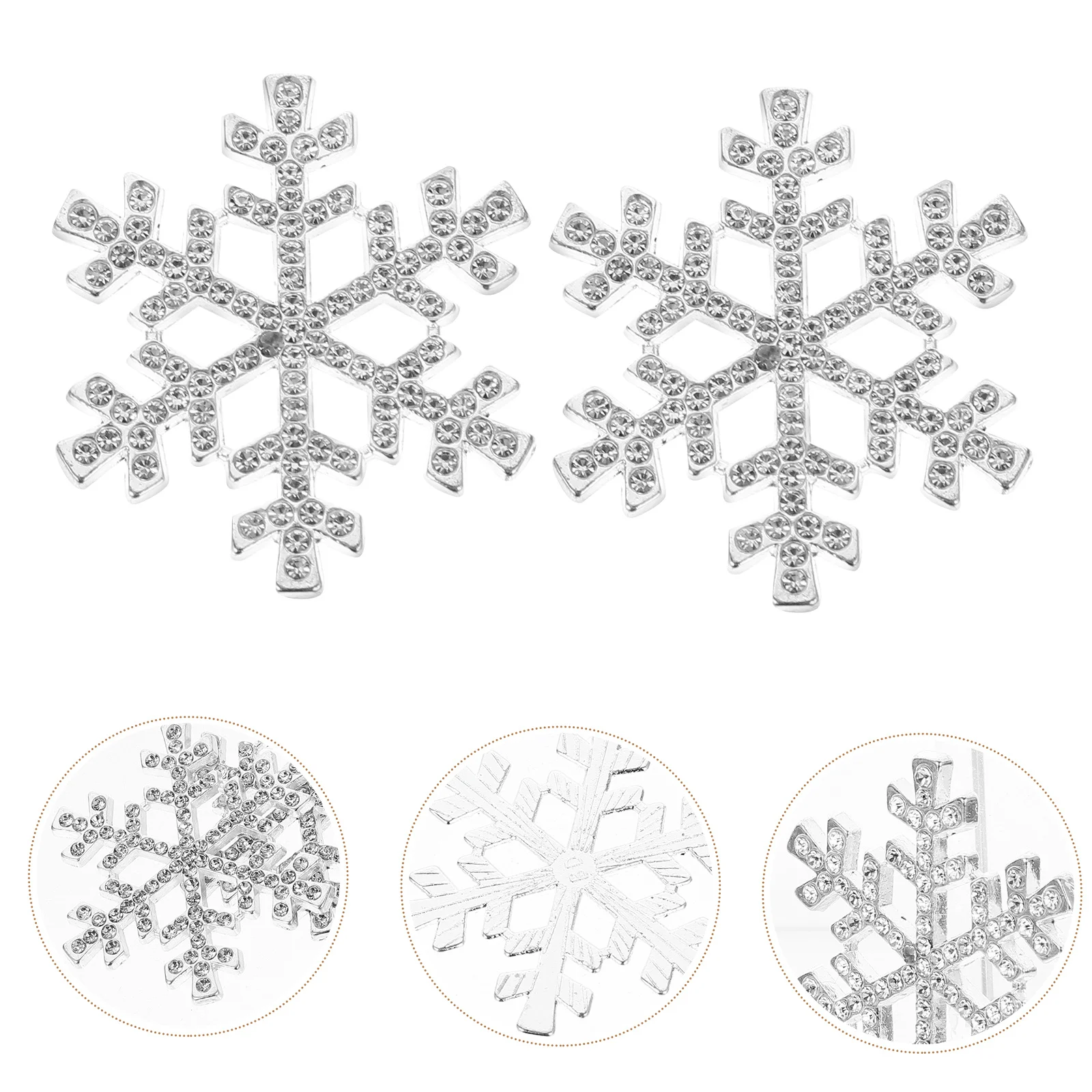 

5pcs 40Mm White Snowflake Rhinestone Embellishments For Hair Clip Scrapbooking Craft Diy Gift Wrapping Decor Storage Container