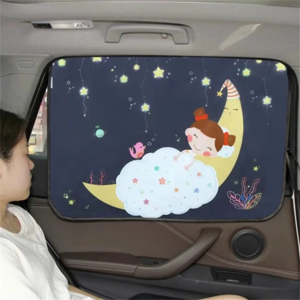 Magnetic Curtain In The Car Window Sunshade Cover Cartoon Universal Side Window Sunshade UV Protection For Kid Baby Children