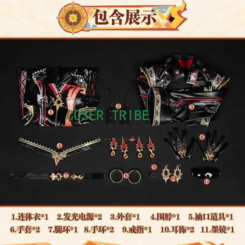 Coser TRIBE genshin impact mavuika Pyro Archon เครื่องแบบที่งดงามชุดคอสเพลย์ผู้หญิงชุดปาร์ตี้เทศกาลฮาโลวีน