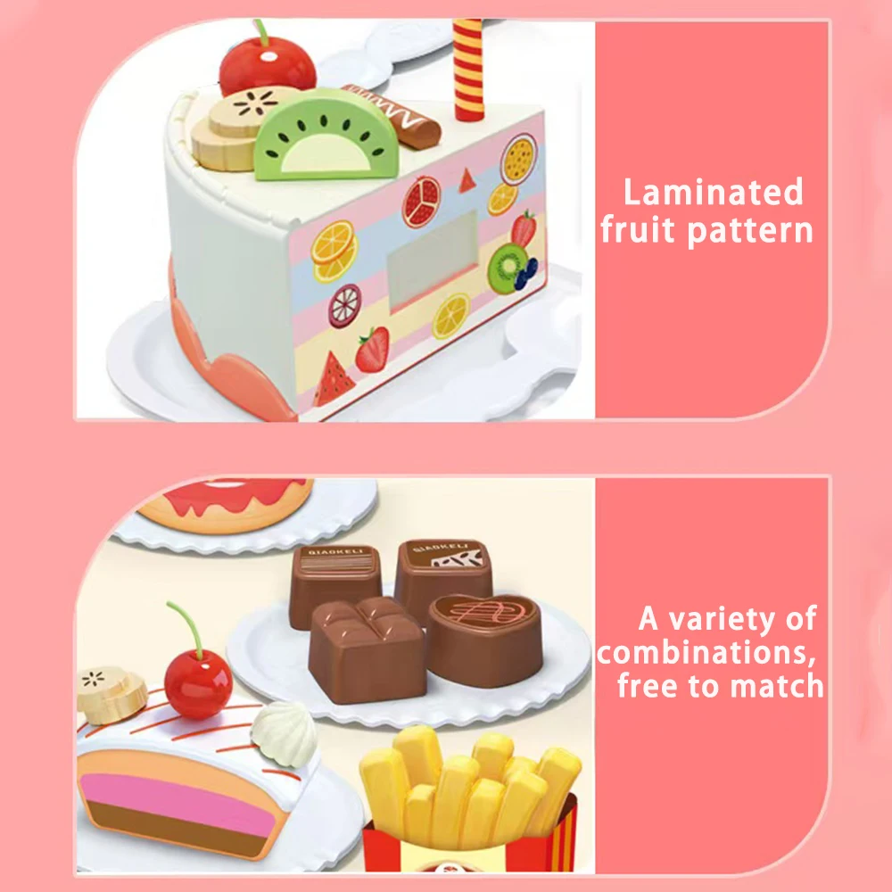 85 قطعة من ألعاب كعكة عيد الميلاد للأطفال، مجموعة ألعاب المطبخ مع موسيقى خفيفة للتعليم المبكر