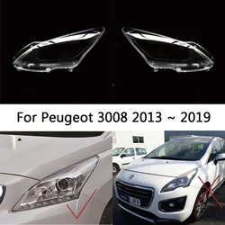 Car Headlamp Lens For Peugeot 3008 2013 2014 2015 2016 2017 2018 2019 Car Replacement Auto Shell Cover