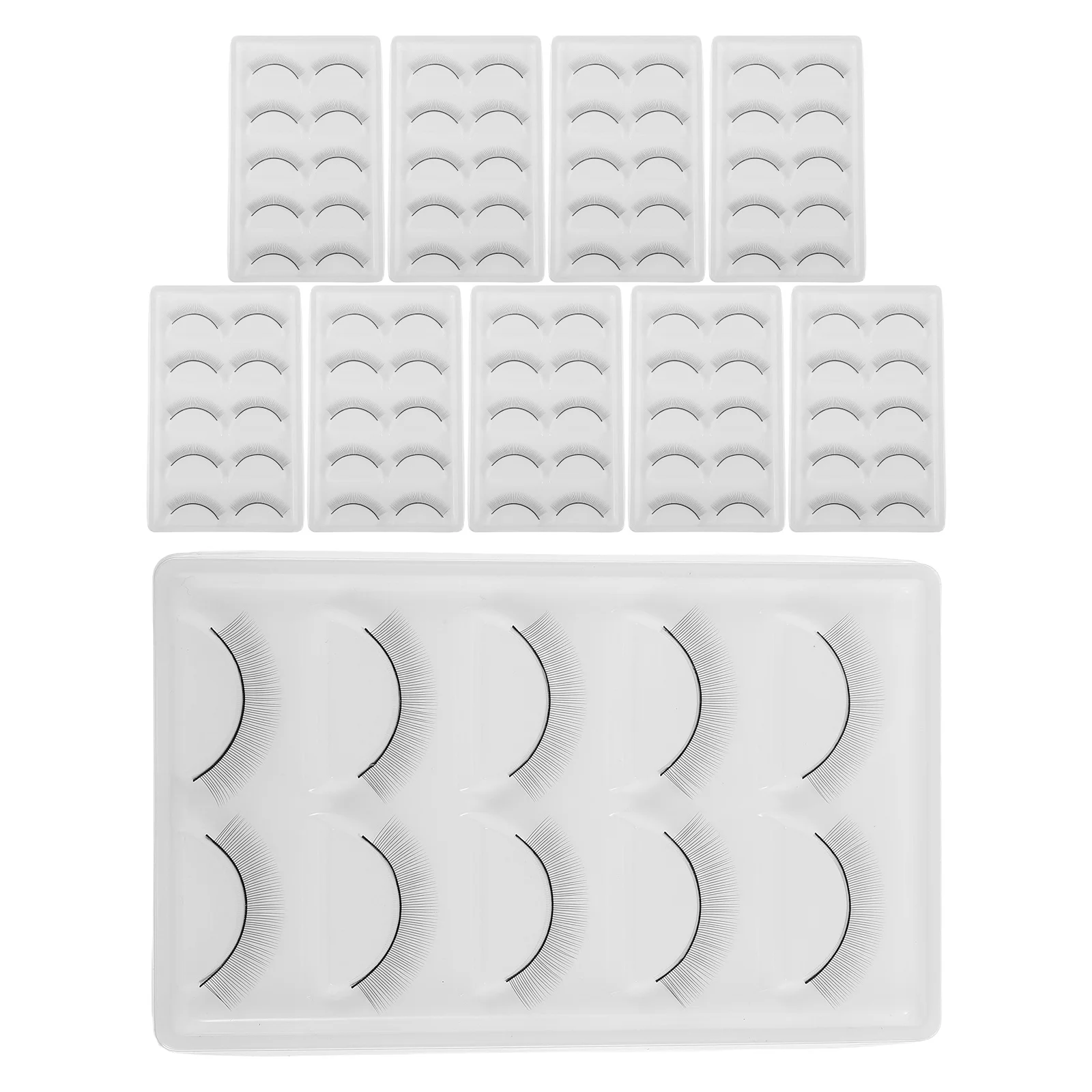 

10Pcs Synthetic Lash Strips Practice Lashes Eyelash Extension Training Kit for Beginners Salon Supplies Lash Practice