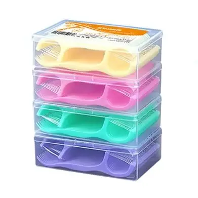 50 ชิ้น/กล่องผลไม้รสไหมขัดฟันเลือกฟันทําความสะอาด Inter-ทันตกรรมแปรงแรงดึงสูงแบบพกพาฟัน Stick Hygiene Care