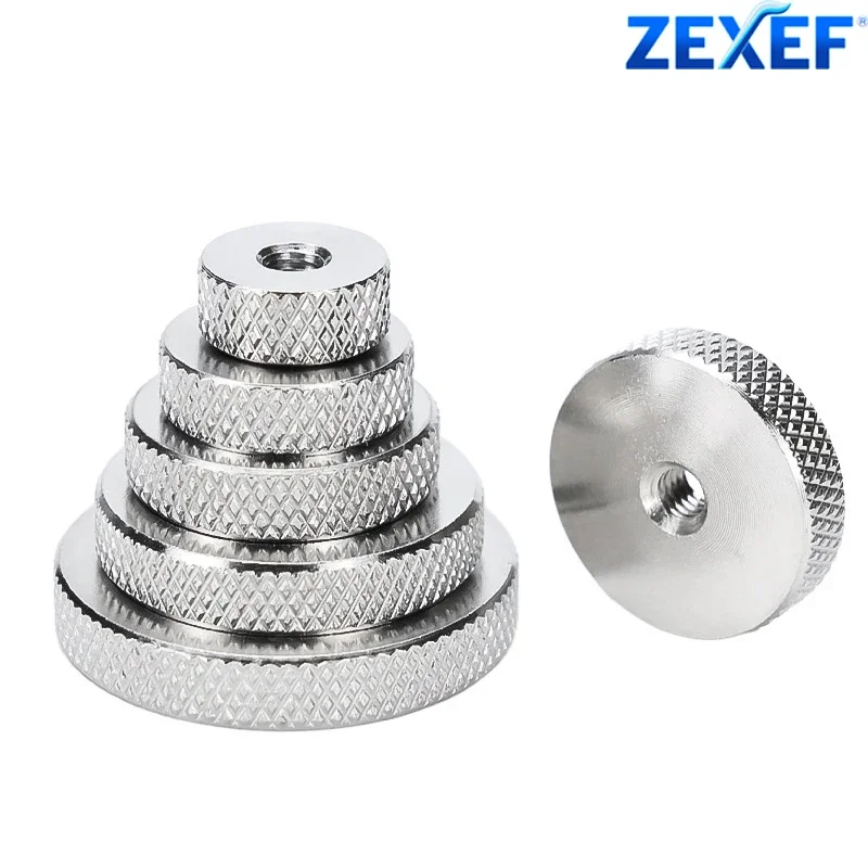 ZEXEF 304 الفولاذ المقاوم للصدأ شقة مخرش الجوز سمك 5 مللي متر الجوز المستديرة الأجهزة السحابات الجوز M3 M4 M5 M6 M8 M10 M12