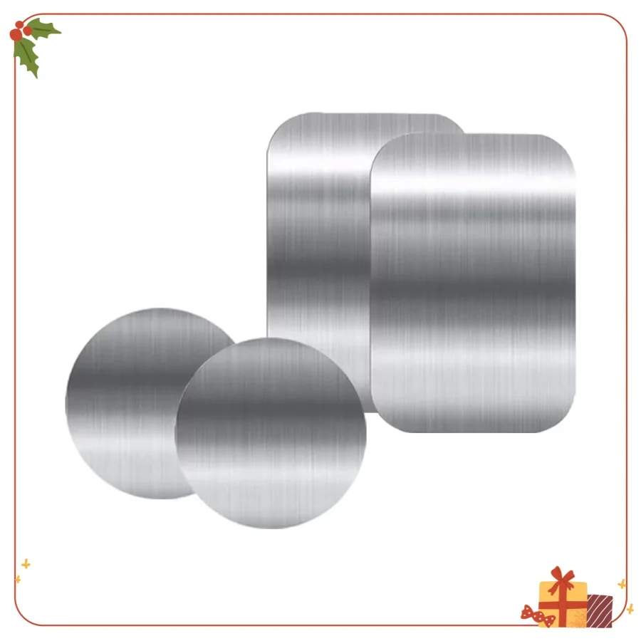 

Клейкие металлические пластины для магнитных креплений — комплект чехлов для телефона из 4 предметов (2 прямоугольных, 2 круглых) — S-07N Серебристый