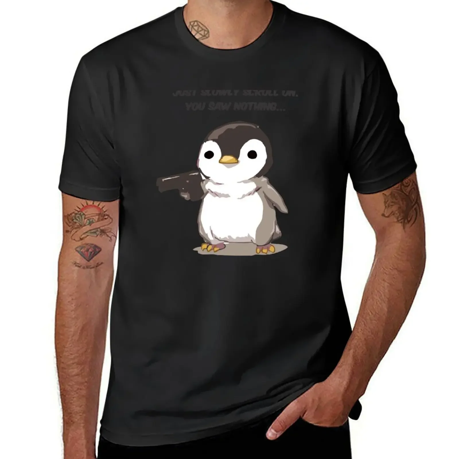 

Penguin Gun T-Shirt shirts graphic tees plus size tops anime t shirts graphic t shirt vintage t shirts for men pack