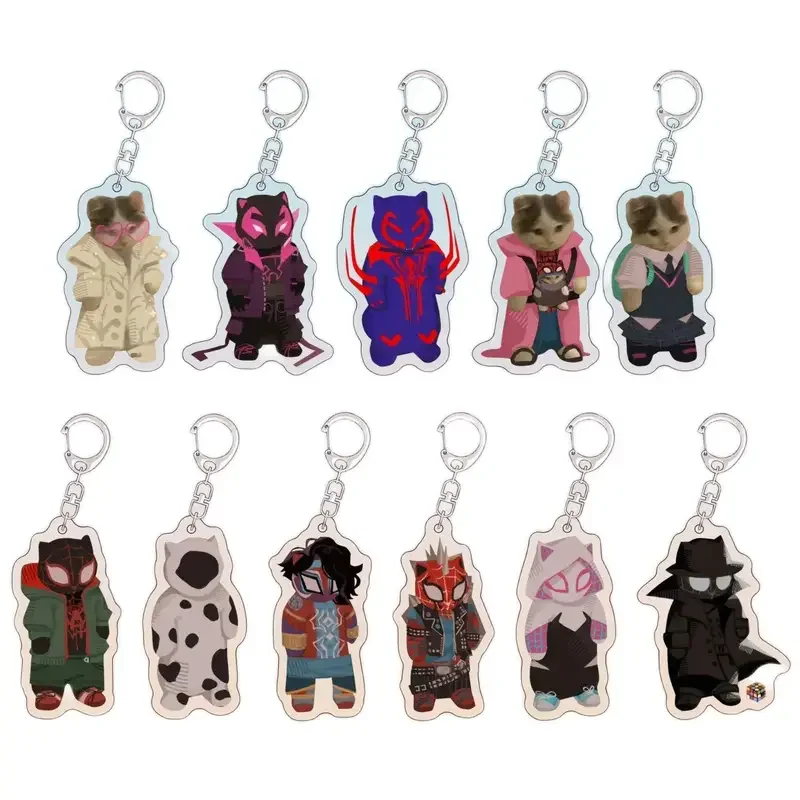 

2024 Keychain For Bags Cat Meme Super Cat Warrior Fun Student Gift Anime Keyring Cute Things Cheap Best Friend Arcane Keychains