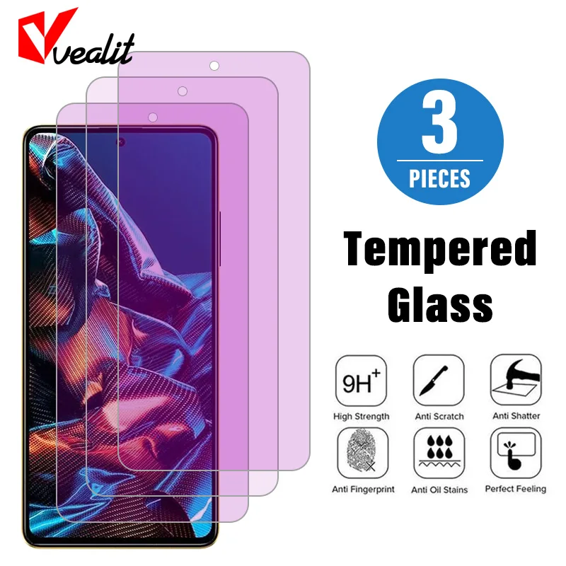 

1-3Pcs Anti-blue Light Tempered Glass For Xiaomi Poco X5 X4 X3 F4 GT C50 C40 Screen Protector on Redmi Note 12 11 10 9 Pro Film